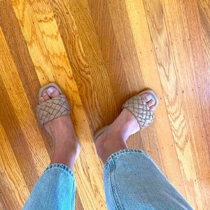 A New Day Woven Tan Slides 8